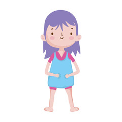 cute little girl happy cartoon character