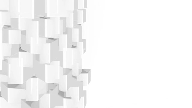 abstract digital white cube box moving pattern footage background.