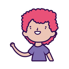 cute little boy cartoon character portrait