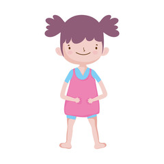 cute little girl happy cartoon character