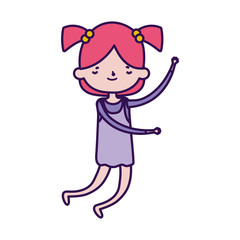 cute little girl happy cartoon character
