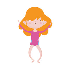 cute little girl happy cartoon character