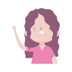 cute little girl happy cartoon character portrait