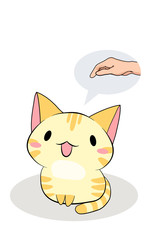 A cute kitten calls for pat the head