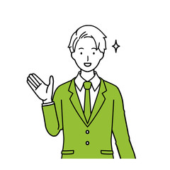 Illustration of explanation of businessman facial expression.