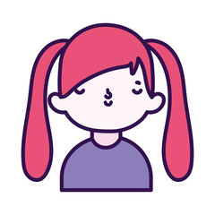cute little girl happy cartoon character portrait