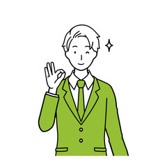 Illustration of businessman facial expression OK.