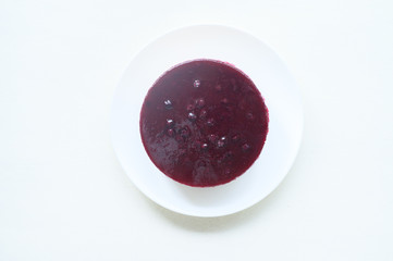 rare cheese with cream and blueberry