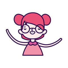 cute little girl happy cartoon character portrait