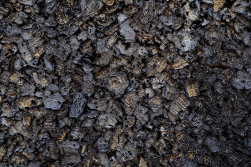 closeup of weathered  cork surface.