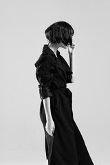 woman in black dress