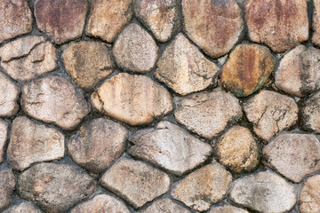 Pattern of masonry of the Osaka Castle stone wall. Osaka. Japan