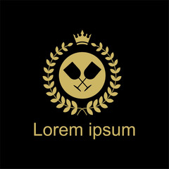 Wine logo design idea with bottle. Typography concept for vineyard. Abstract winery sign. Vector template.