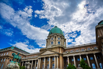 Fototapeta na wymiar The exterior of Buda Castle located in Budapest, Hungary.