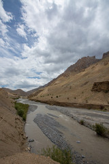 Glacier River flowing near Kargil town,Ladakh,India
