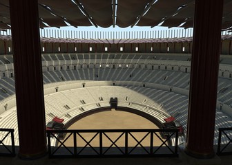 Coliseum amphitheater in Rome reconstruction 3d illustration