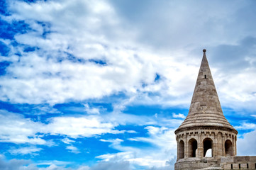 Fisherman's Bastion, located in the Buda Castle complex, in Budapest, Hungary.