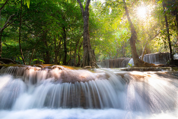 Tier 7 of Huay Mae Kamin waterfall, Srinakarin Dam National Park in Kanchanaburi, Thailand