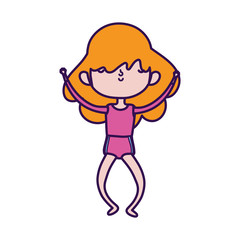 cute little girl happy cartoon character