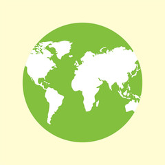 Obraz premium Earth globes isolated on white background. Flat planet Earth icon. Vector illustration.