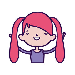 cute little girl happy cartoon character portrait