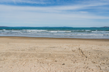 Seven Mile Beach in Tasmania, Australia on late spring day with no people
