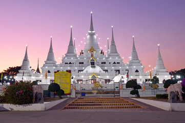 Wat asokaram Temple in Samut Prakan, Thailand
