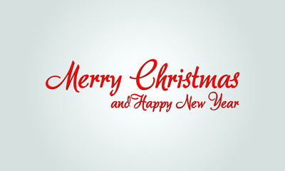 Fototapeta na wymiar Merry Christmas and Happy New Year Red Color Font