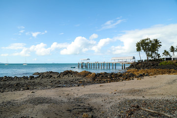 Low tide at the Coral Sea Resort jetty, Airlie Beach Queensland Australia