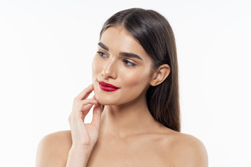 Fototapeta premium beautiful woman bare shoulders clean skin