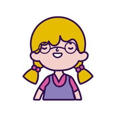 cute little girl happy cartoon character portrait