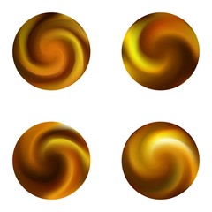 Set with mesh colorful round backgrounds.