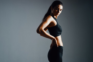 young woman in black dress