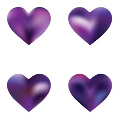 Collection of blurred backgrounds hearts.