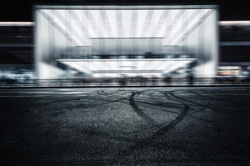 Road platform under modern buildings