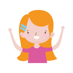 cute little girl happy cartoon character portrait