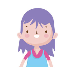 cute little girl happy cartoon character portrait