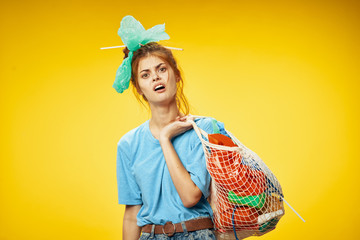 housewife with vacuum cleaner