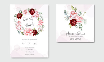 Hand Drawn Floral Wedding Invitation Card