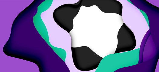 Abstract cut out abstract waves for web design. Color geometric pattern. Vector abstract geometric dynamic pattern frame