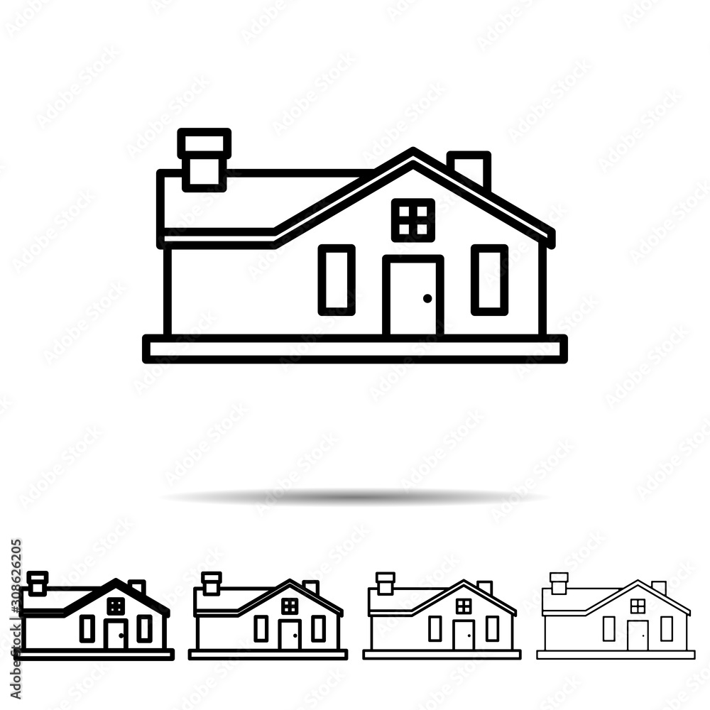 Poster house different shapes icon. simple thin line, outline vector of building icons for ui and ux, websi