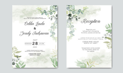 Fototapeta na wymiar beautiful and elegant floral wedding invitation