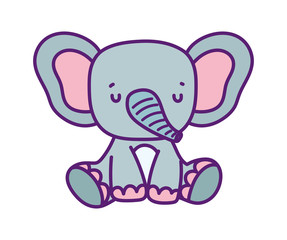 cute elephant sitting animal wildlife cartoon