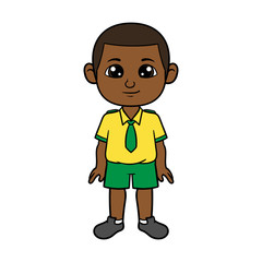 Cartoon Boy in Uniform Illustration