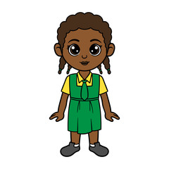 Cartoon Girl in Uniform Illustration