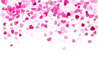 Hearts confetti flying vector background graphic design.