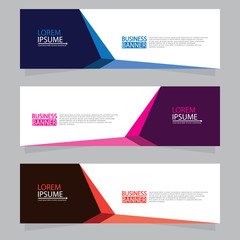 Vector abstract design web banner template. Web Design Elements - Header Design. Abstract geometric web banner template on grey background.Modern banner.