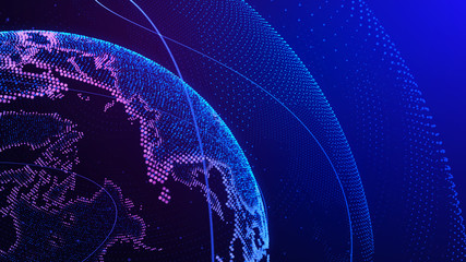 World map point. Concept the global network connection. 3d illustration.