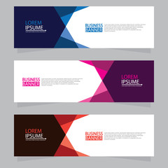 Vector abstract design web banner template. Web Design Elements - Header Design. Abstract geometric web banner template on grey background.Modern banner.