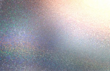 Glitter golden silver blurred texture. Glitz abstract pattern. Grey lilac yellow pink muted gradient background. 